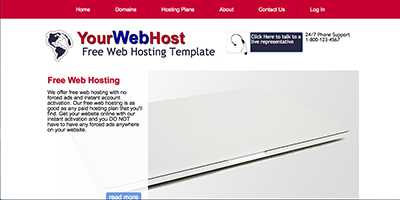 free web hosting template